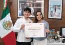 Reconoce Mara Lezama a Emanuel Rodríguez González por obtener primer lugar nacional en Lengua y Comunicación