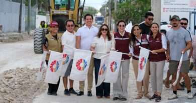 Mara Lezama y Ana Paty Peralta inician obra municipal en la avenida Nazareth para mejorar la conectividad entre Colosio y Huayacán