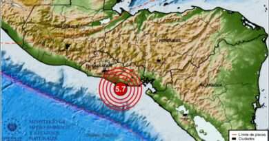 Sismo de 5.7 sacude El Salvador y se percibe en Honduras y Nicaragua
